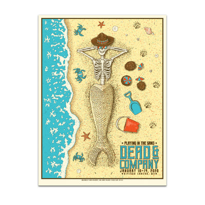 PLAYING IN THE SAND MERMAID SKELETON POSTER-Dead & Company
